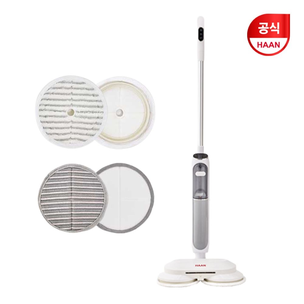 한경희생활과학 초고속예열 프리미엄 살균 스팀물걸레청소기 EHMS-D3000WT 셀프클리닝 + 초극세사패드 4장
