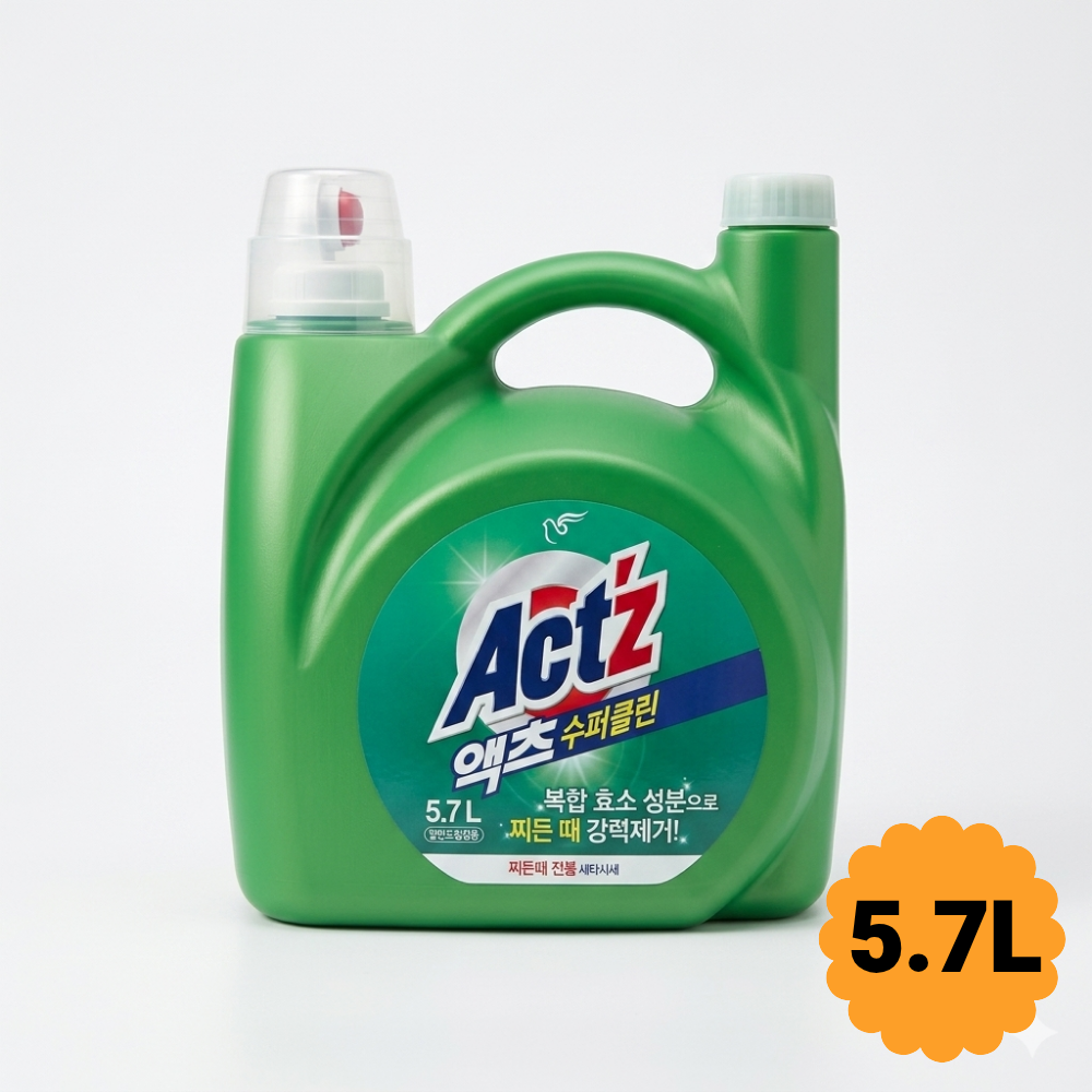 액츠 슈퍼클린 찌든때 5.7L 액체세제 대용량 업소용 빠른배송