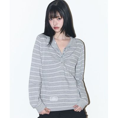 오픈 카라 롱슬리브