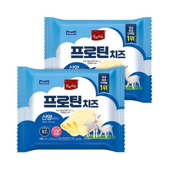 상하치즈 프로틴치즈 산양 슬라이스 15매 2개 (총 30매)