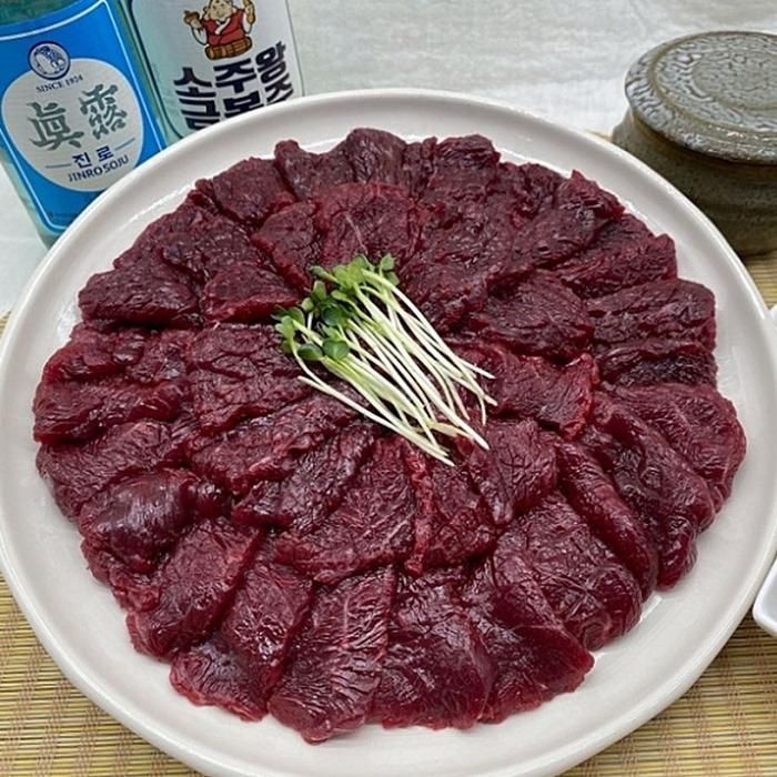 당일도축 한우 뭉티기 육사시미 250g 한우 육회 사시미 한우 육사시미 한우 뭉태기 한우 우둔살 육회