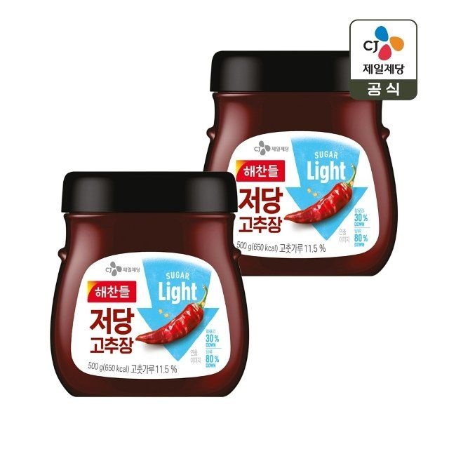 CJ제일제당 해찬들 저당 고추장 500g x2개