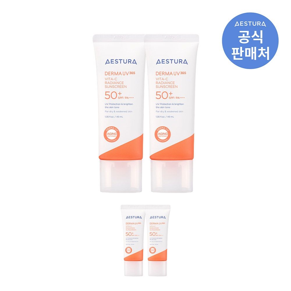 [뷰세라]더마UV365 비타C 광채수분 선크림 SPF50+ PA++++ 40ml 2개