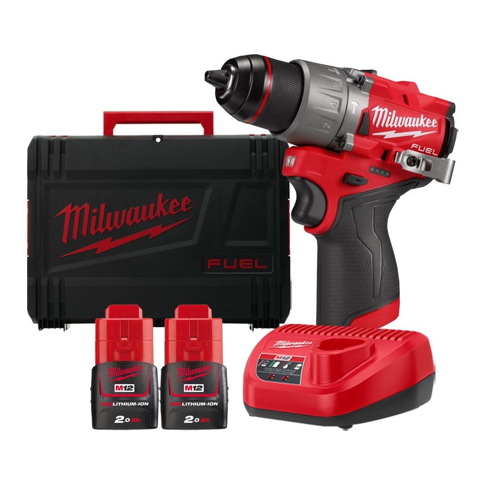 밀워키 M12 FPD2-202X 충전 해머드릴 GEN3 12V 2.0Ah 배터리 2개 세트