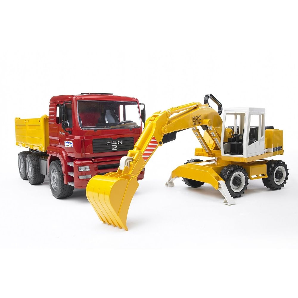 브루더 02751 MAN 덤프차와 Liebherr 포크레인