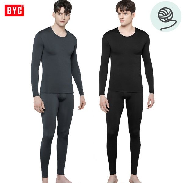 BYC [하프클럽]BYC부드러운고신축기모스판남상하내복1세트DCS0095
