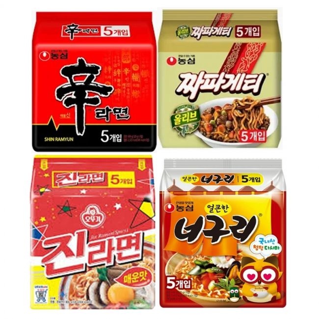 인기라면 특가 멀티팩 신라면 (5개입)+진라면 매운맛 (5개입)+짜파게티 (5개입)+너구리