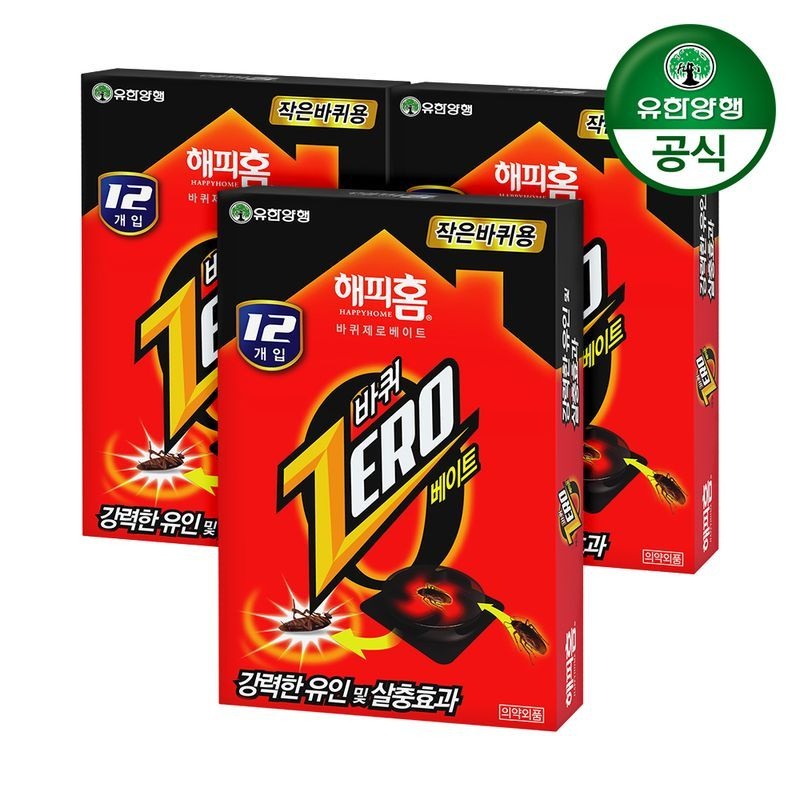 유한양행 해피홈 바퀴제로베이트 작은바퀴용 12입 3개