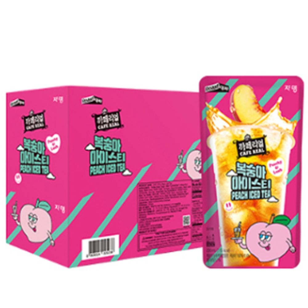 쟈뎅 까페리얼 복숭아 아이스티 230ml 10개 편의점 파우치 아이스 음료