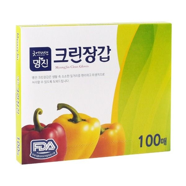 명진 크린장갑 100매 1개 주방 일회용 위생 비닐 장갑