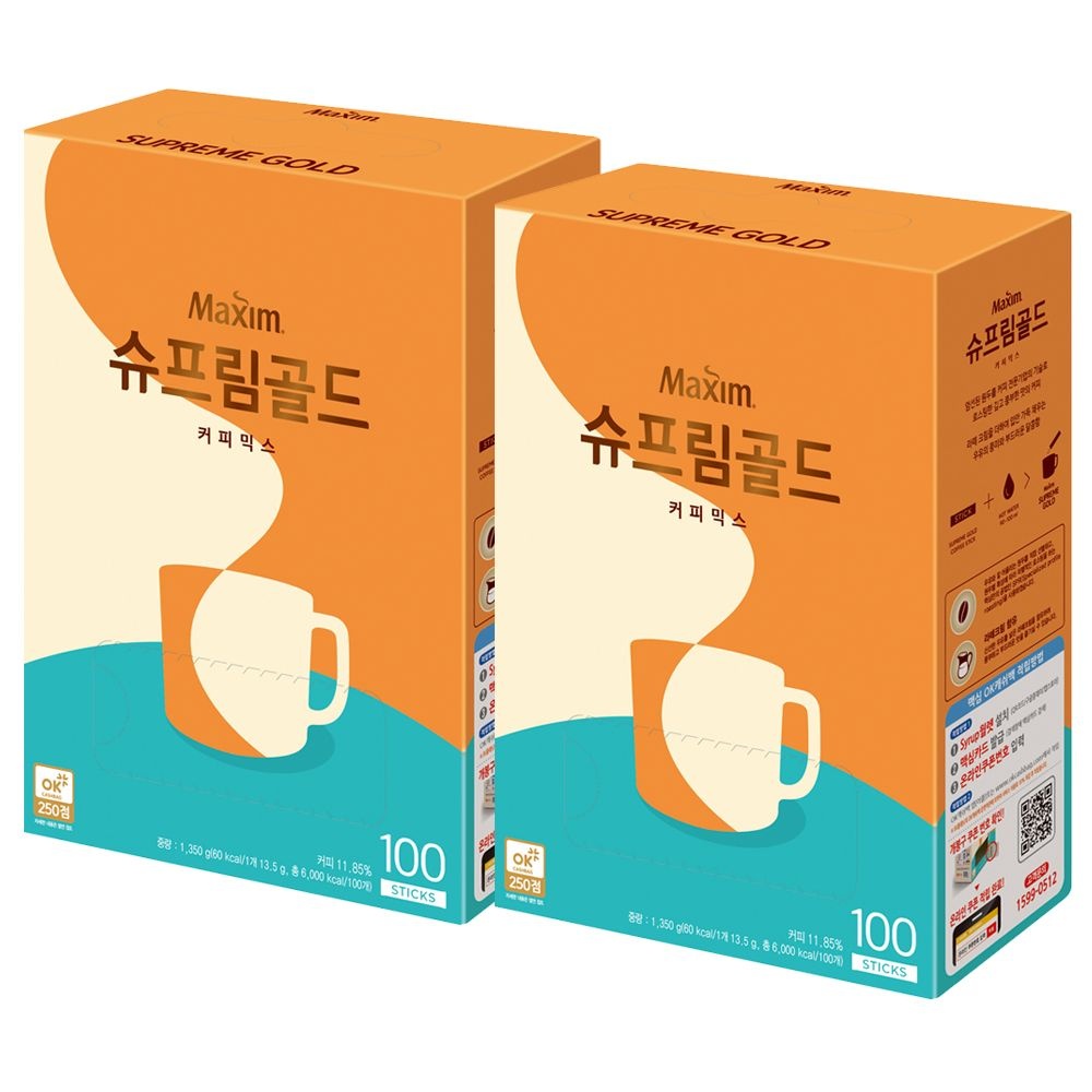 맥심 동서 맥심 슈프림골드 100T x 2개