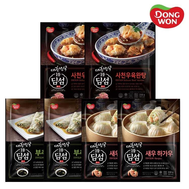 [온누리7%혜택][동원] 딤섬 새우하가우 300g 2봉 + 부추창펀 390g 2봉 + 사천우육완탕 336g 2봉