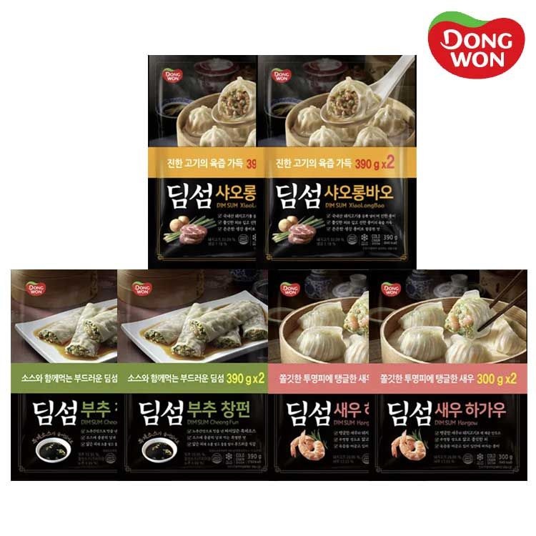 [온누리7%혜택][동원] 딤섬 새우하가우 300g 2봉 + 부추창펀 390g 2봉