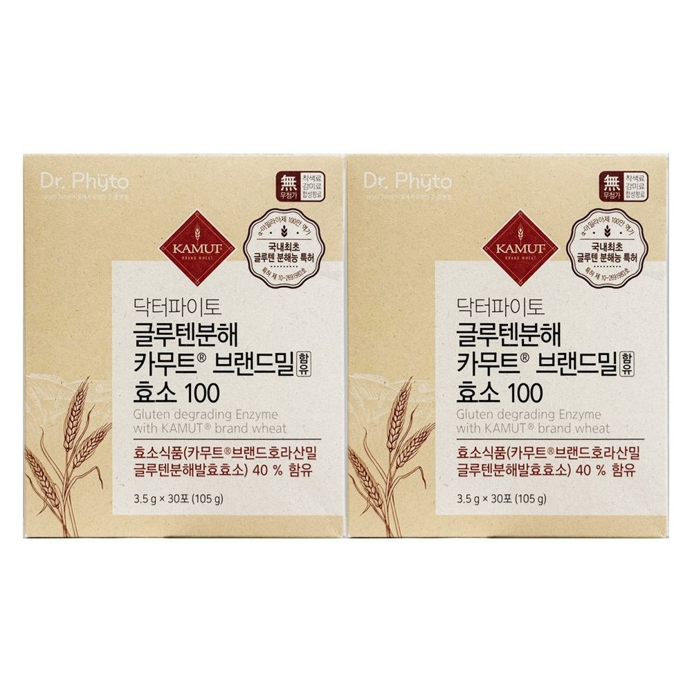 닥터파이토 글루텐분해 카무트 브랜드밀 함유 효소 100 3.5g x 30포 2개 / 써클