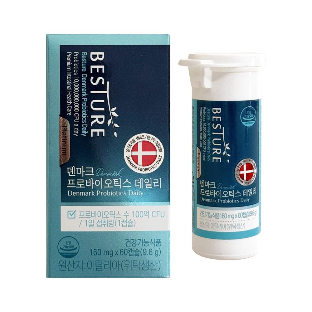 베스처 덴마크 프로바이오틱스 데일리 유산균 160mg x 60캡슐 1개 / 써클