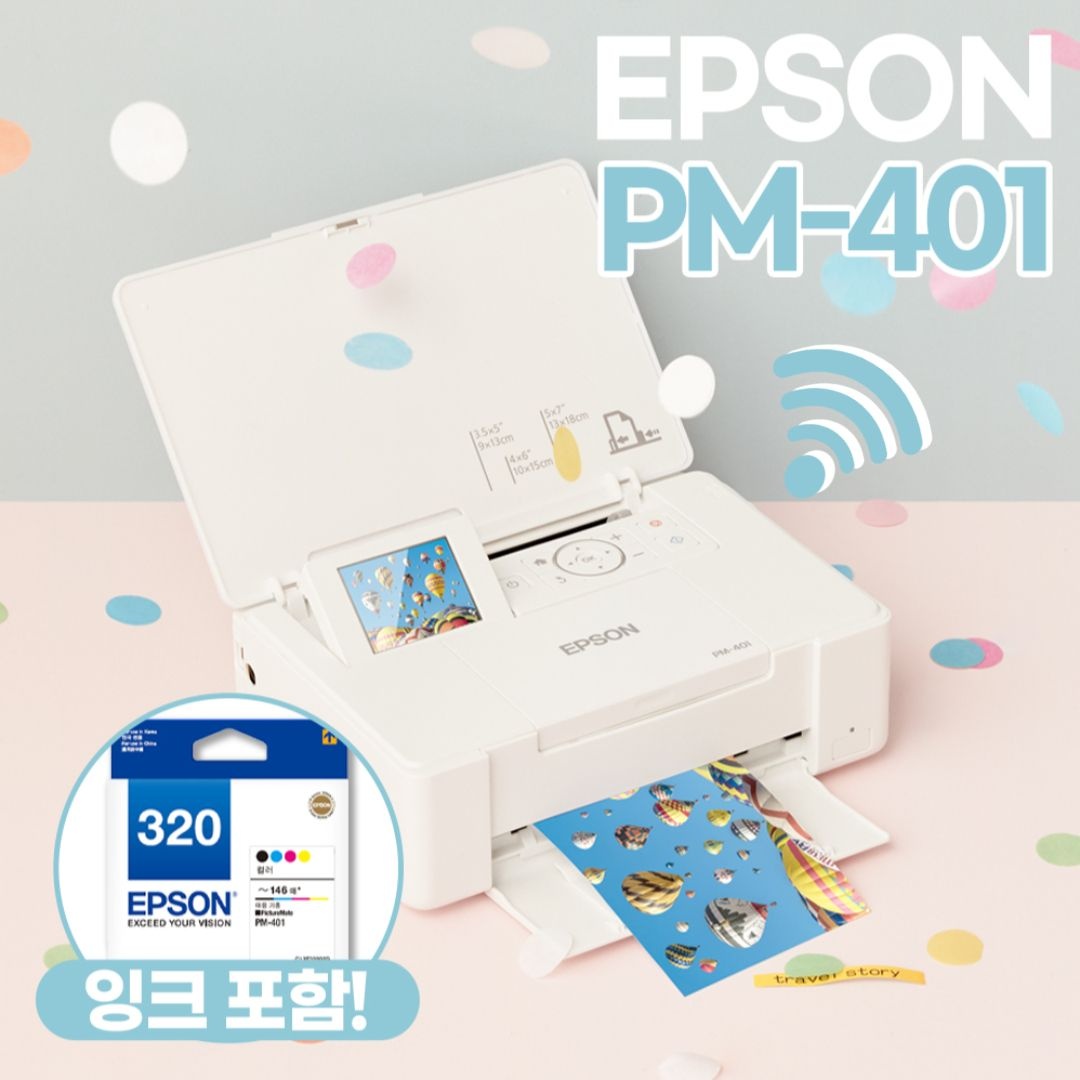 엡손 포토프린터 PM-401 휴대용 포토 프린터 WIFI 지원