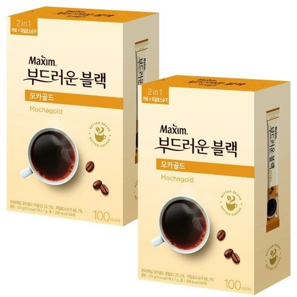 동서식품 맥심 모카골드 부드러운 블랙 200T(100Tx2개)
