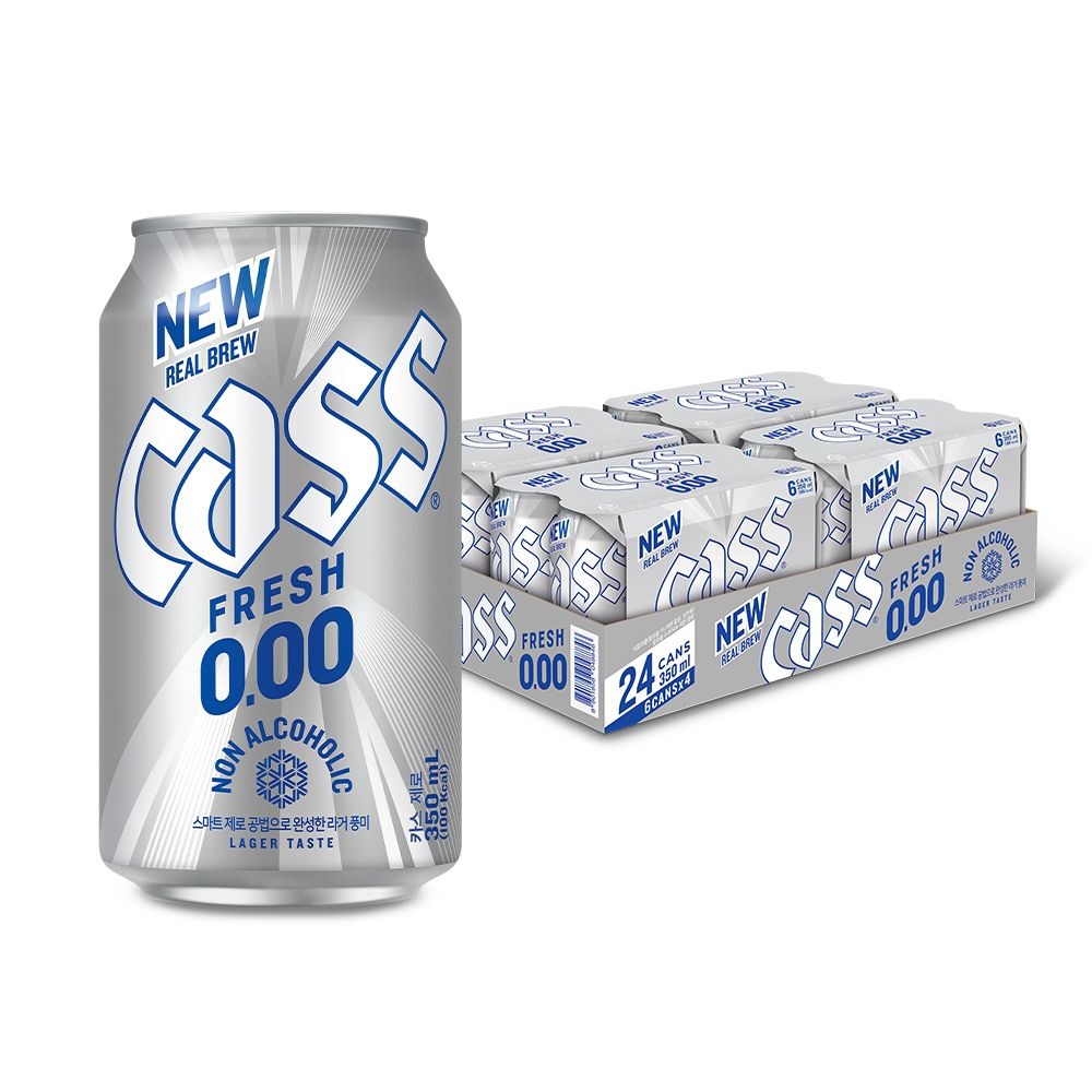 [롯데온] 카스 0.00 350ml x 24캔 논알콜 무알콜맥주맛+변온컵2개 증정(15,910원/무료)