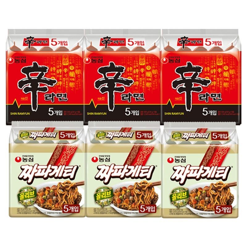 농심신라면15봉+올리브짜파게티15봉 (총30봉)