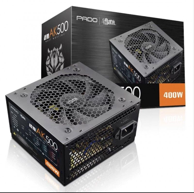 컴퓨터파워 600W PC 전원 공급 장치 데스크탑 게임용 저소음 블랙 AK600 500W