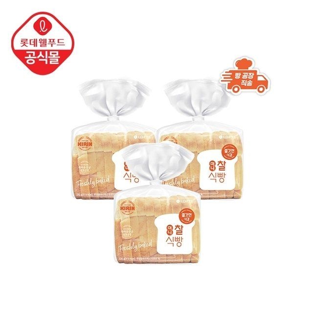 롯데웰푸드(주) [G] [롯데] 기린이네 미니 찰식빵 x 3봉