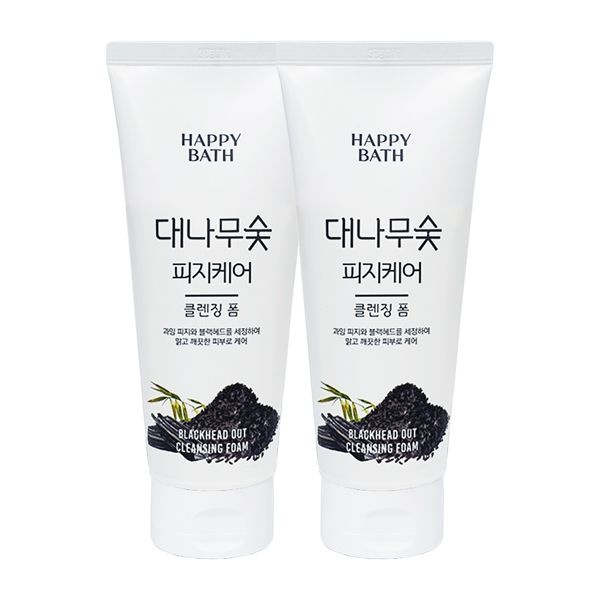 해피바스 대나무숯 피지흡착 클렌징폼 200g x2