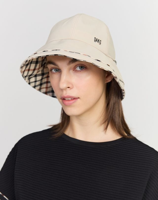 [26SS] [ONLINE EXCLUSIVE] 베이지 하우스체크 버킷햇 DNHE6E901I2