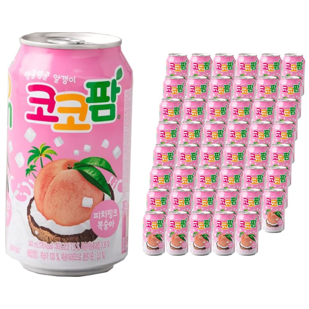 해태음료 해태 코코팜 피치핑크복숭아 340ml x 48캔 (24캔 2박스)