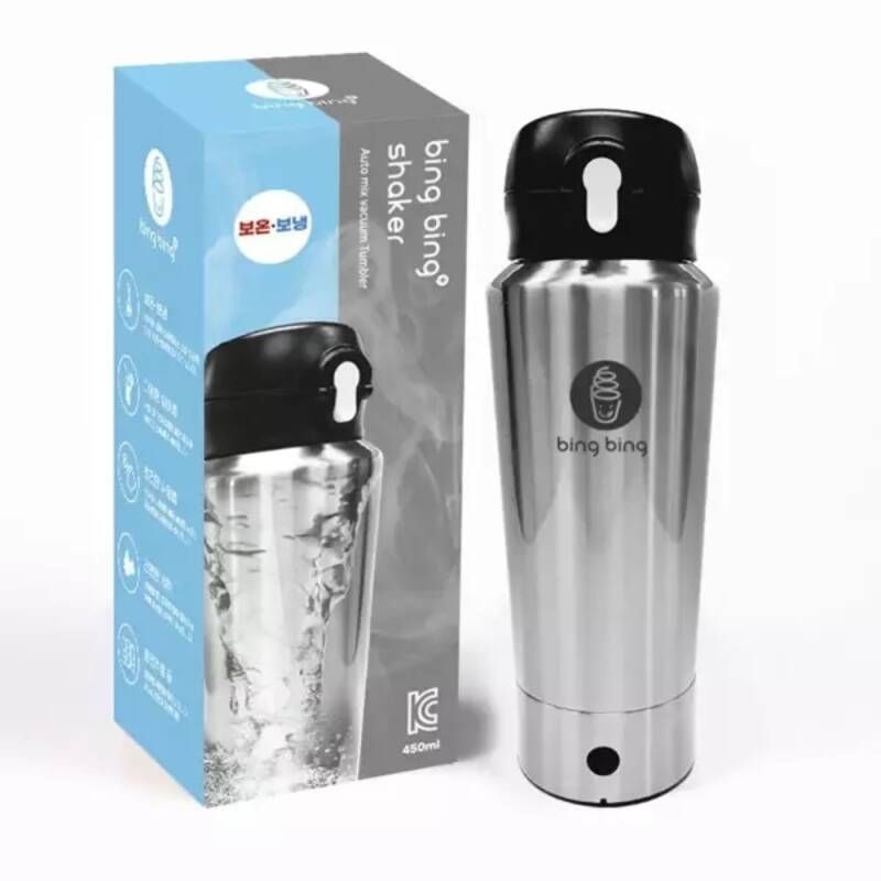 테온셀 빙빙 쉐이크 보온보냉 전동 자동 믹스 텀블러 450ml