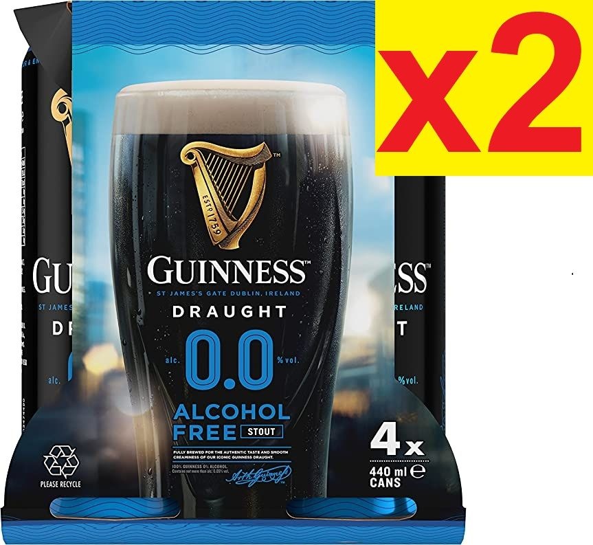[해외] 4개입 2묶음 총 8캔 기네스 맥주 Guinness Draught 0.0 Non-Alcoholic Beer
