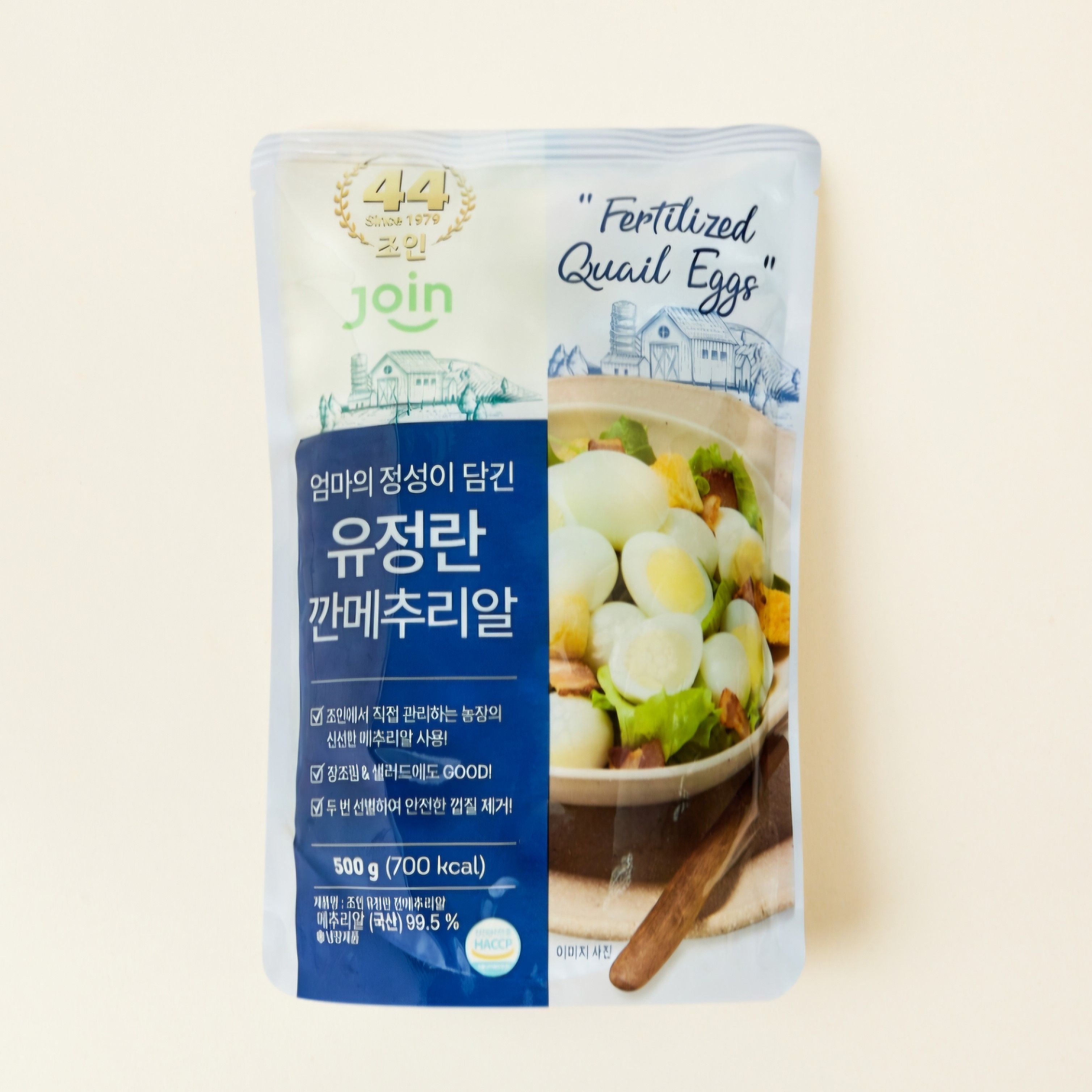 조인 유정란 깐메추리알, 500g, 1개