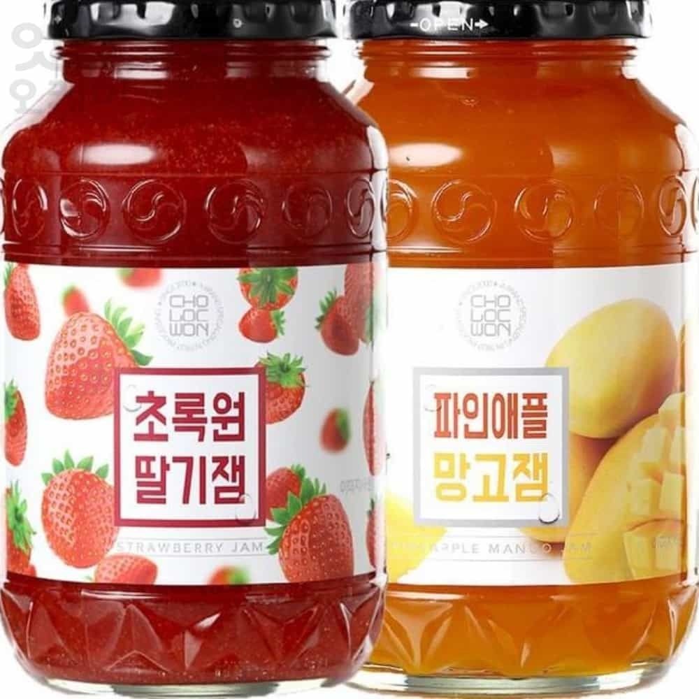 2NDOK 딸기잼 파인애플망고잼 1KG씩 과일스프레드 딸기쨈 업소용잼
