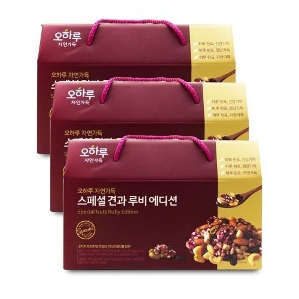 오하루 자연가득 스페셜 견과 루비 에디션 20g x 20개입 X 3박...
