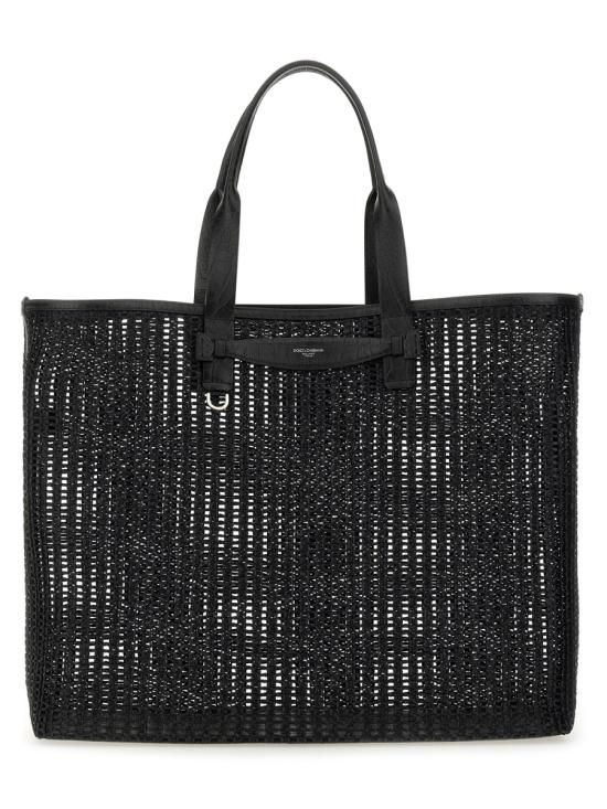돌체앤가바나 26SS 돌체앤가바나 Woven mesh and calfskin 쇼퍼백 BM2453 A9O948B956 BLACK