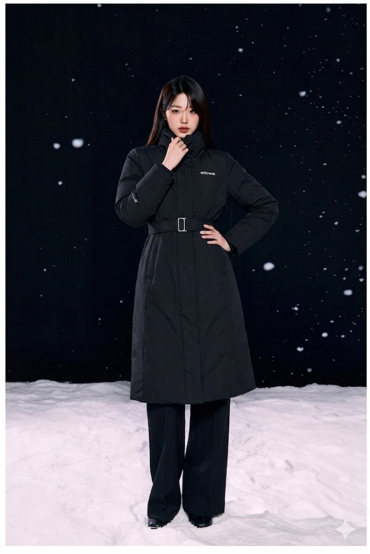 [롯데온] 여성 캐시미어 윈드스토퍼코트 롱 구스 다운 자켓DWW24559INT (107,940원/무배)
