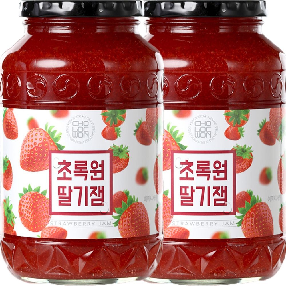 초록원 딸기잼 2kg(1kg x 2병)
