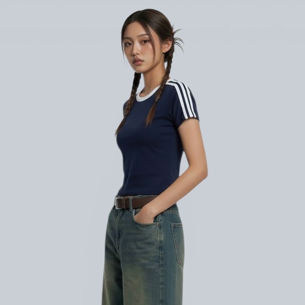 어뉴브로스 바네사 세미크롭 트랙 반팔티셔츠 6 Color [ANSE_6001]