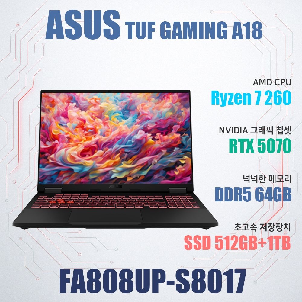ASUS TUF Gaming A18 FA808UP-S8017/NVMe SSD 1TB 추가/램64GB