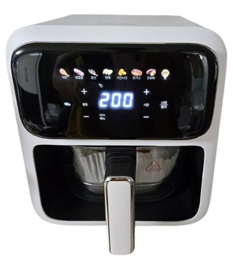 쿠쿠 글라스도어 투명 유리 바스켓 에어프라이어 4L CAF-L0410EW 화이트