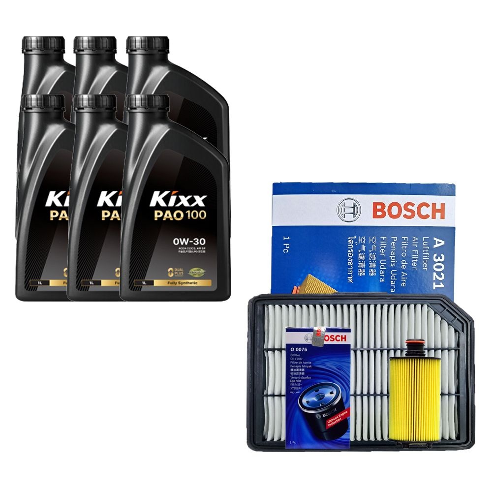 킥스 렉스턴 G4 디젤(요소수 적용) 킥스 PAO100 0W30 6L 엔진오일 보쉬 필터 세트 0075-3021