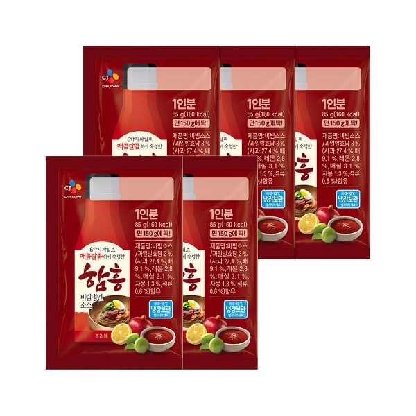 CJ 함흥 비빔냉면소스 85g x5개