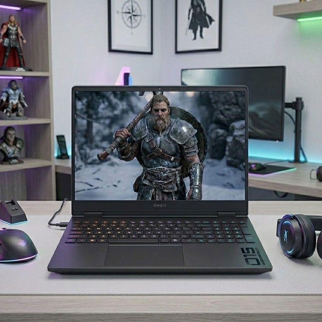 HP AMD 라이젠5 240 RTX5050 하이퍼X 오멘 15-gb0052AX DDR5 24GB Gen4 2TB 윈도우11홈 게이밍 노트북 HMC