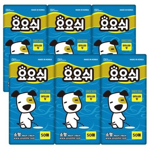요요쉬 강아지 배변패드 스카이 (아카시아향) 소형  50매 X 6개