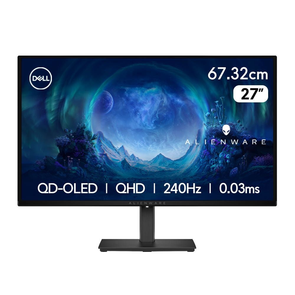 [2026신제품모델] DELL 델 27 에일리언웨어 AW2726DM 게이밍 모니터 QD-OLED QHD 240Hz 0.03ms 피벗 회전 틸트 높낮이 3년