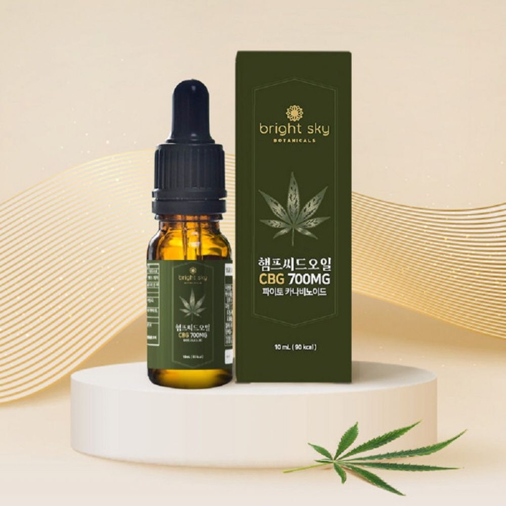 브라이트스카이 유기농 100% 햄프씨드 오일7% CBD 대마종자유 폴란드 엑스트라버진 스포이드형10ml 카나비노이드