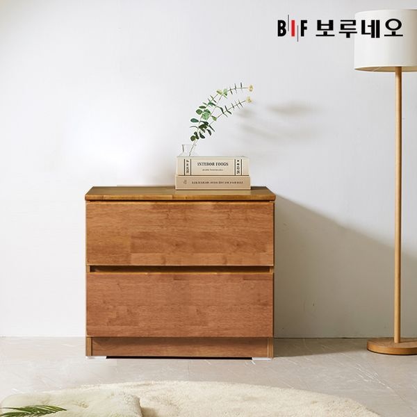 보루네오 하우스 앳홈 테드 브라우니 원목 600 2단 서랍장 (깊이400)
