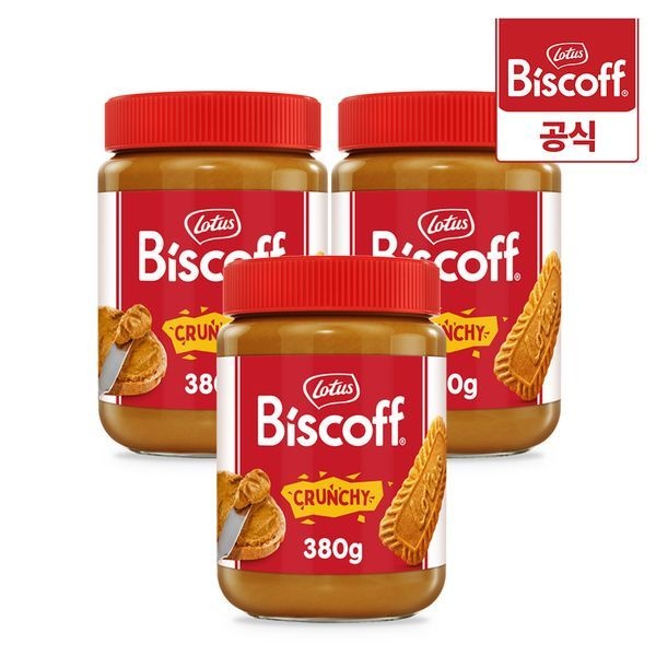 [보리보리]로투스 비스코프 스프레드 크런치 380g x 3개 / 카라멜 비스킷 로투스잼 토스트 디저트 쨈