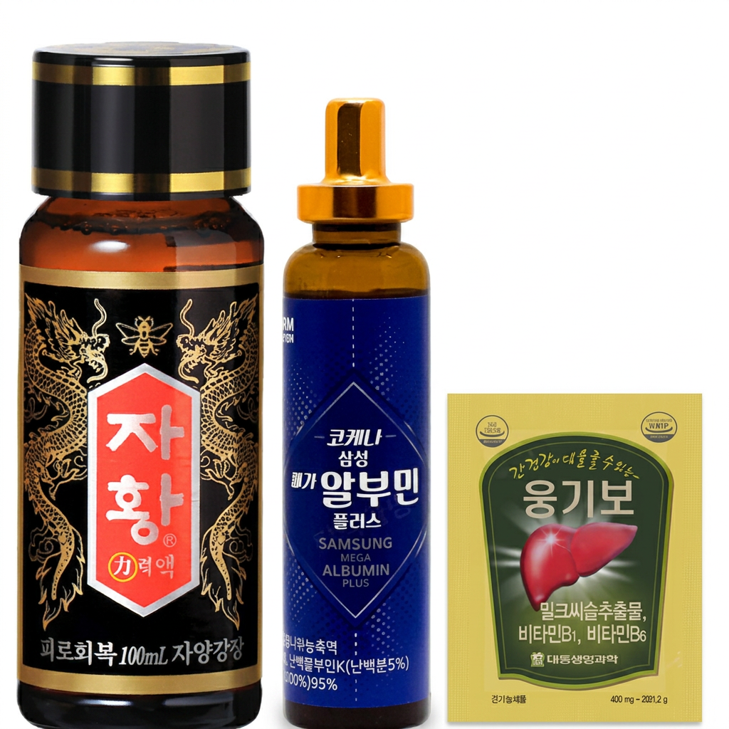 1159스튜디오 약국피로회복제 피로회복 활력충전 간건강 건강음료  자황+삼성메가알부민+웅기보 1세트 총 3개