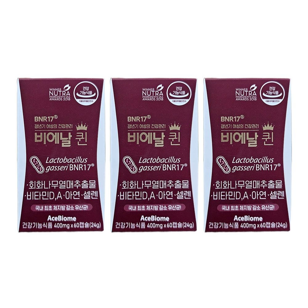 비에날 퀸 BNR17 유산균 60캡슐, 3개
