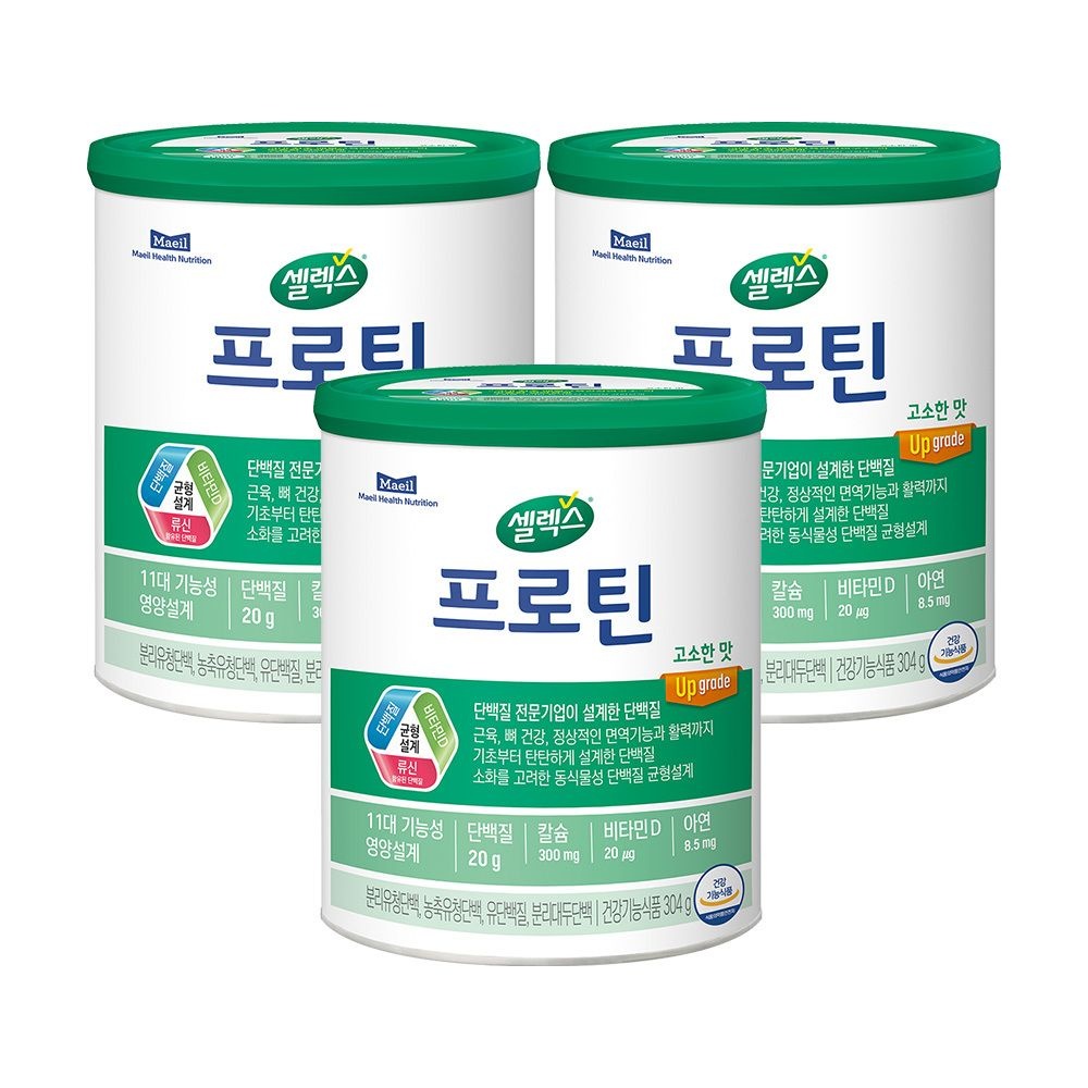 셀렉스 프로틴 고소한맛 304g 3캔 (24일분)